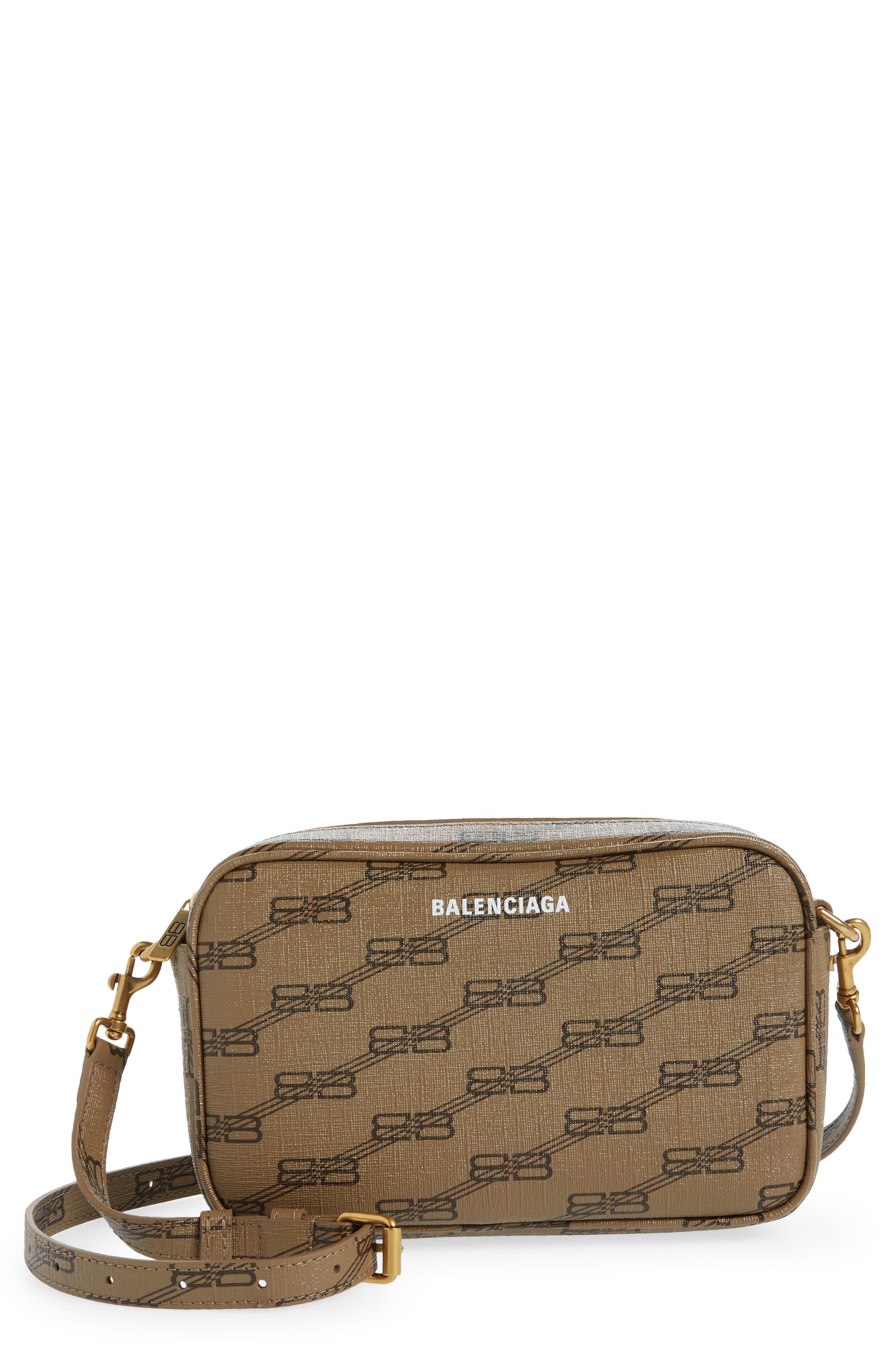 Balenciaga Small BB Monogram Coated Canvas Camera Bag, Main, color, 