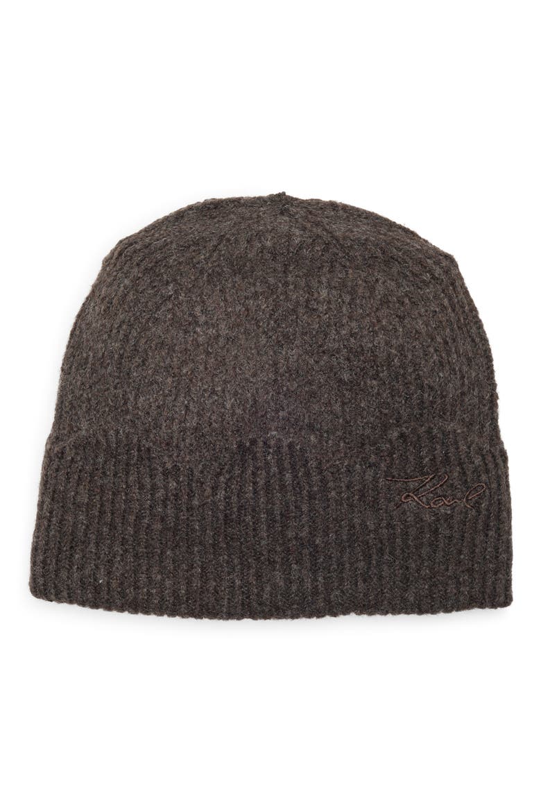 Scallop Edge Beanie, Main, color, CHOCOLATE