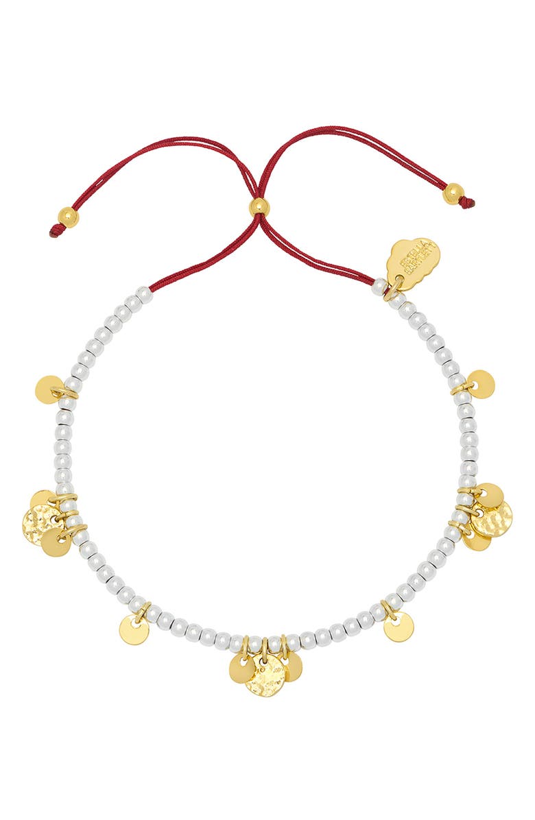 Estella Bartlett Coin Beaded Friendship Slider Bracelet, Alternate, color, Gold And Silver