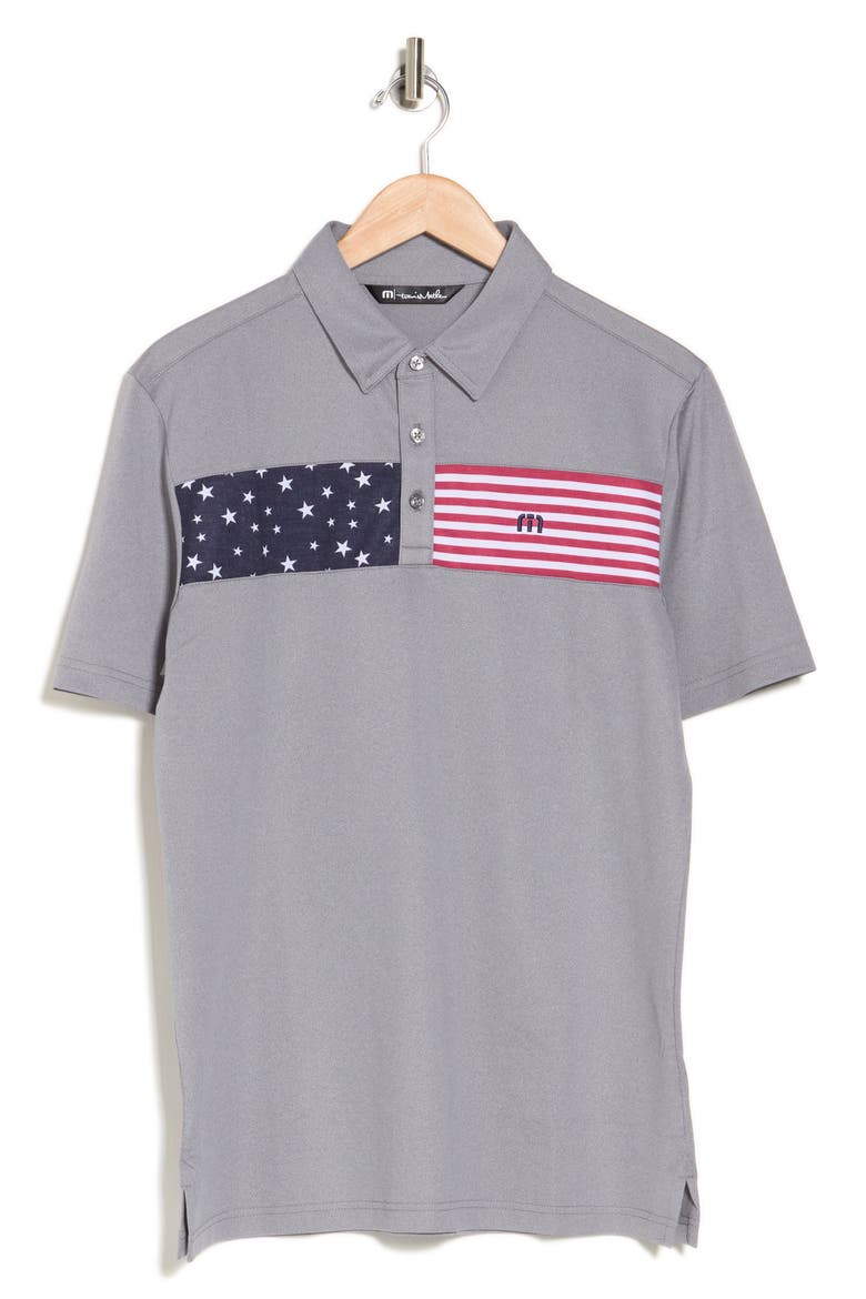 Sea to Sea Americana Polo Shirt, Alternate, color, HEATHER MEDIUM GREY