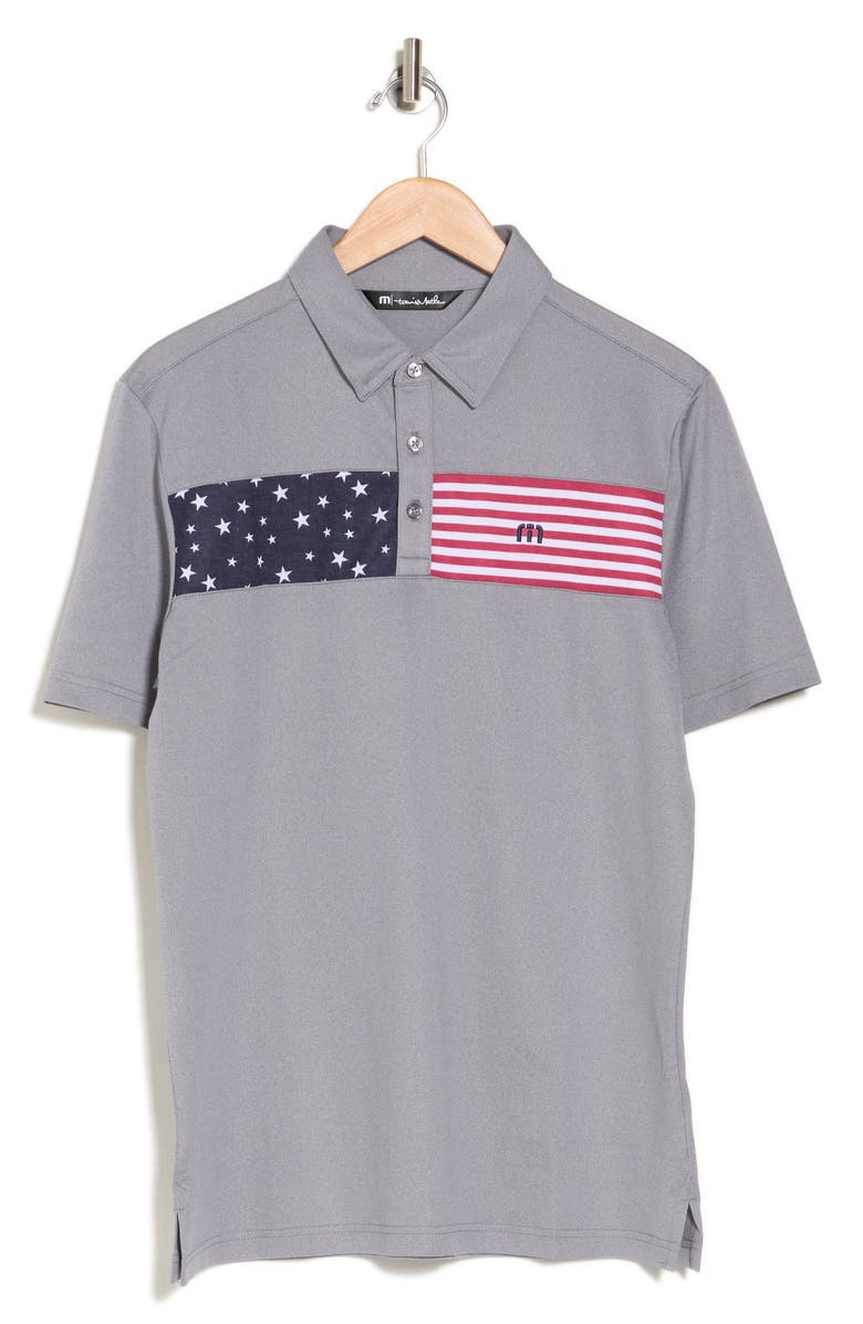 TravisMathew Sea to Sea Americana Polo Shirt, Alternate, color, Heather Medium Grey