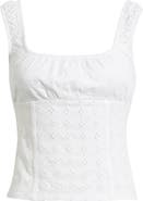BP. Ruched Cotton Eyelet Tank