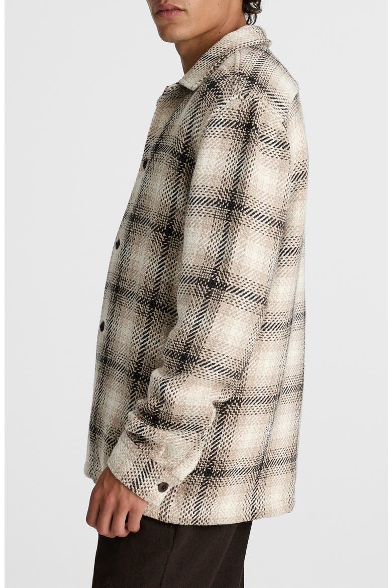 Twill Shirt Jacket, Alternate, color, HEAVY TWILL PLAID GREY/ IVORY
