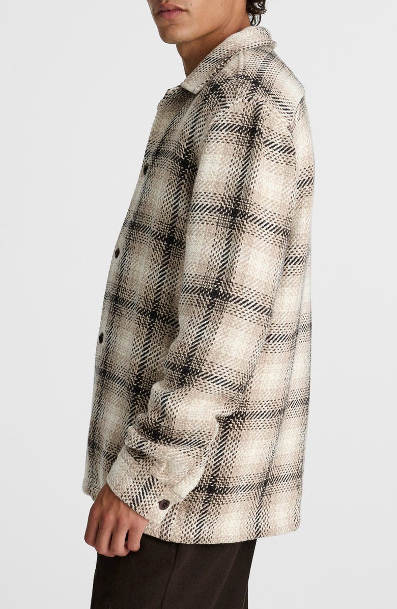 Madewell Twill Shirt Jacket, Alternate, color, Heavy Twill Plaid Grey/ Ivory