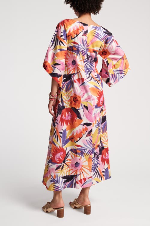 Shop Frances Valentine Spinnaker 100% Cotton Maxi Print Dress In Pink/multi