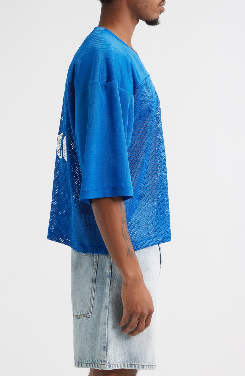 Elwood Oversize Crop Mesh Football Jersey, Alternate, color, Cobalt