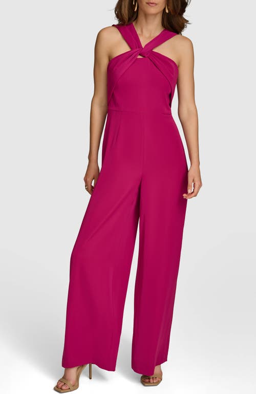 Donna Karan New York Sleeveless Wide Leg Jumpsuit In Pink