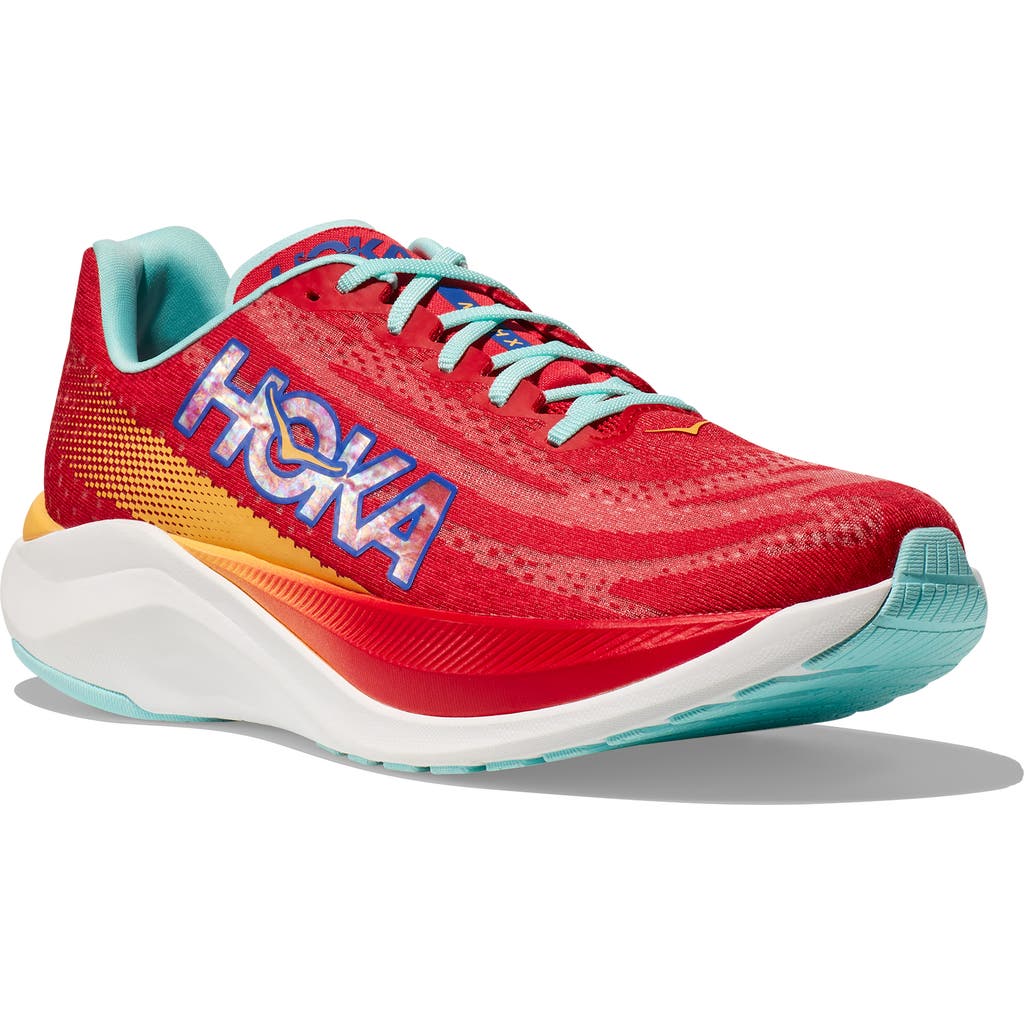 Hoka Mach X Running Shoe In Cerise/cloudless