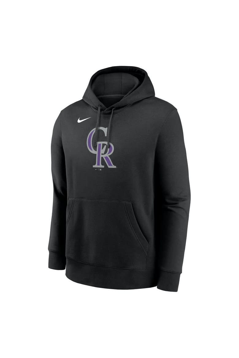 Men's Nike Black Colorado Rockies Logo Club Fleece Pullover Hoodie, Alternate, color, Black