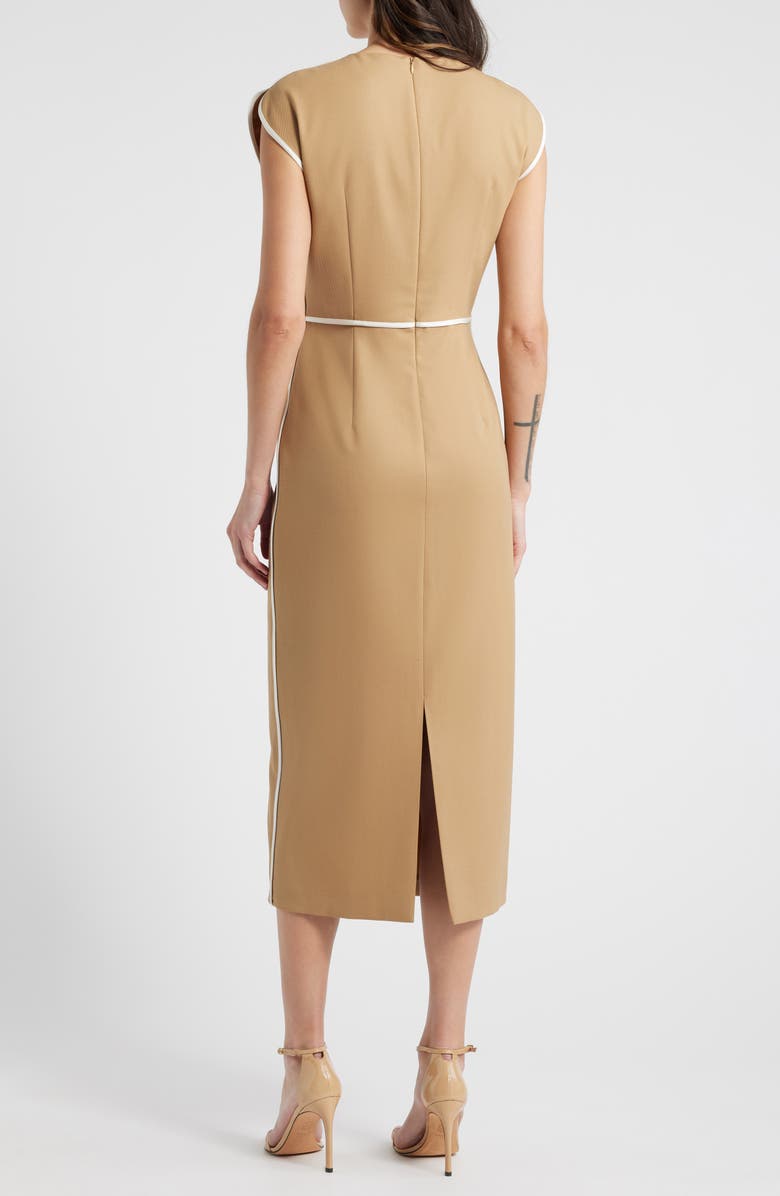 BOSS Detira Wool Blend Sheath Dress, Alternate, color, Camel