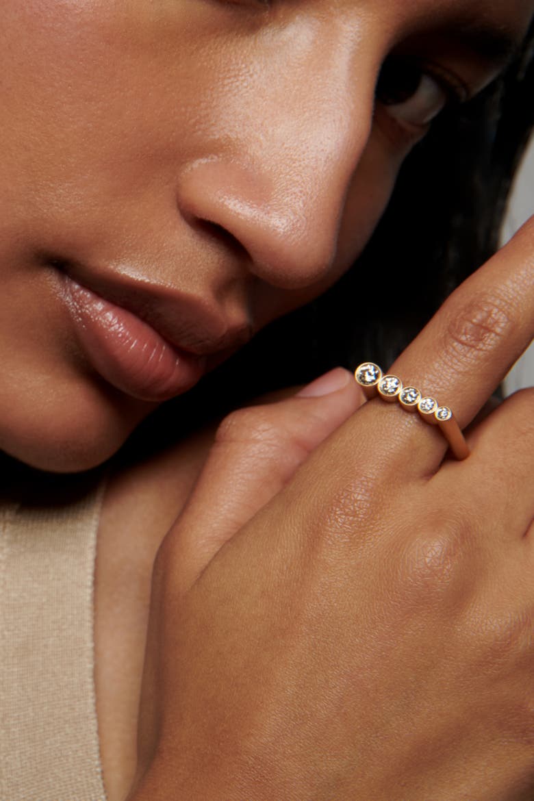 Snorkel Ring with White Diamonds, Alternate, color, Yellow Gold