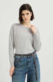 Brunello Cucinelli Cashmere English rib sweater with monili