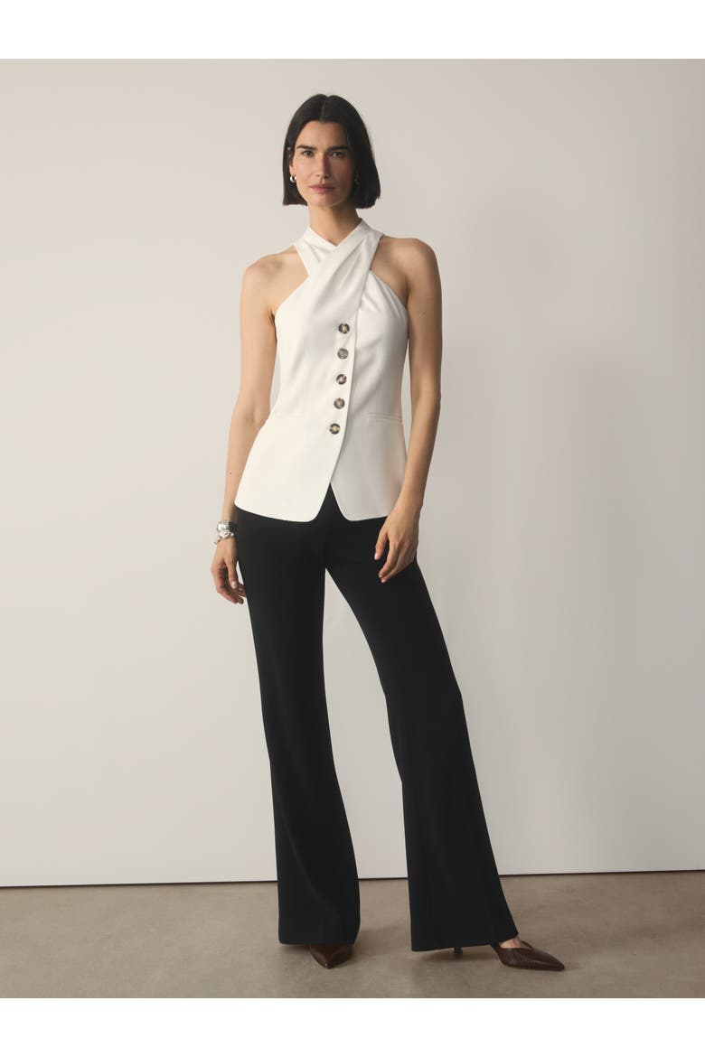 Lexington Clever Crepe Wide Leg Trousers, Alternate, color, Black