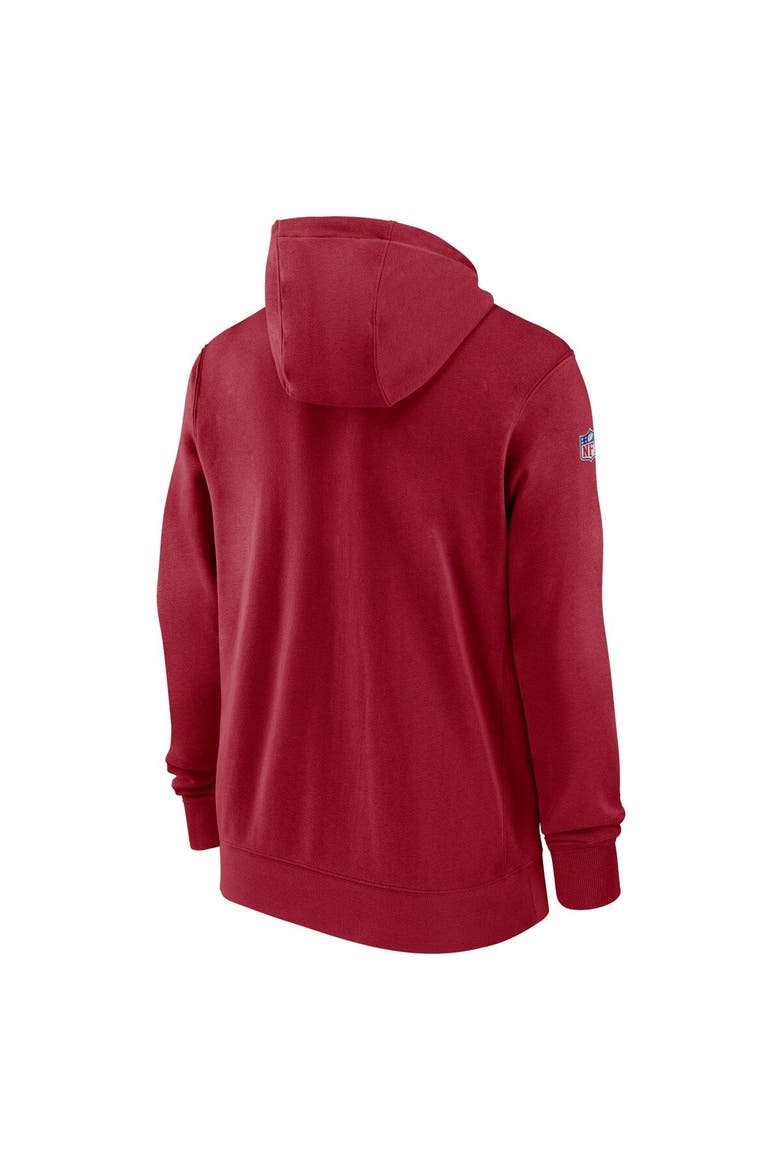 Men's Nike Red Arizona Cardinals Sideline Club Performance Full-Zip Hoodie, Alternate, color, Red