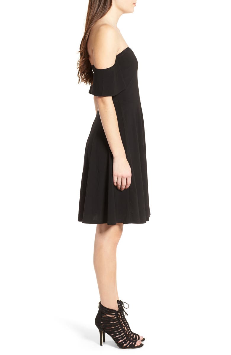 Leith Off the Shoulder Fit & Flare Dress, Alternate, color,