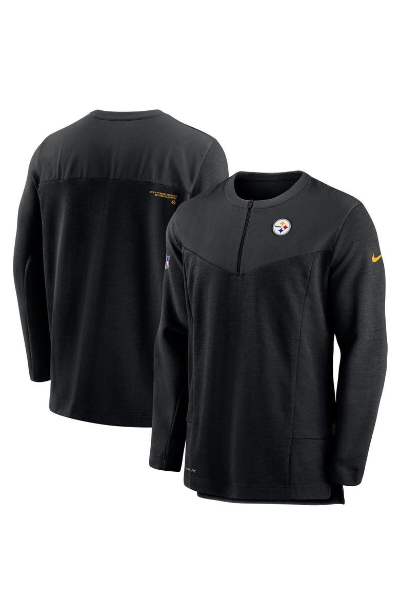 Nike Men's Nike Black Pittsburgh Steelers Sideline Half-Zip UV Performance Jacket, Alternate, color, 