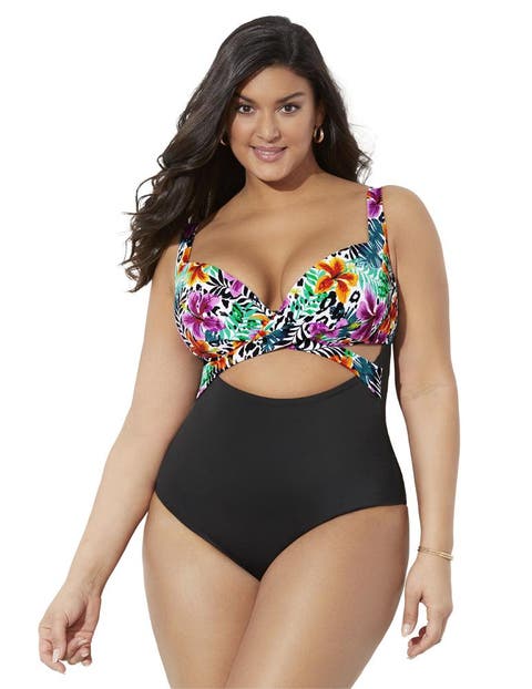 Cut Out Underwire One Piece Swimsuit