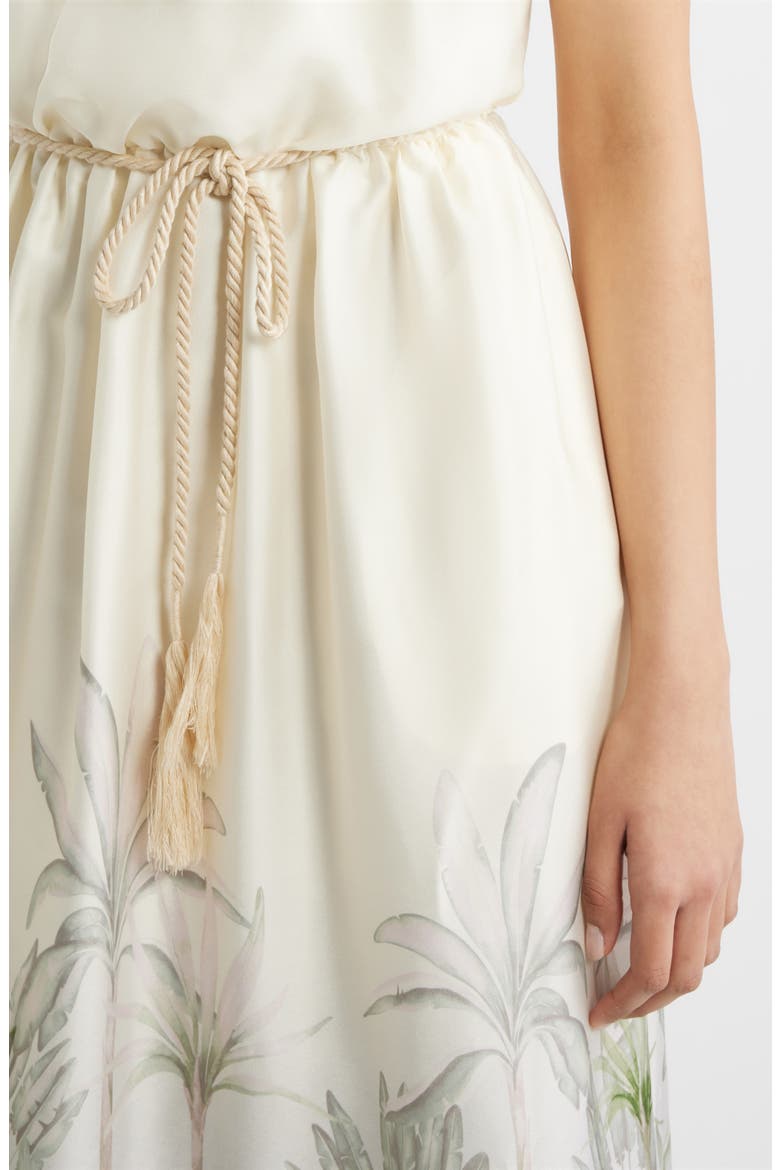 Tropical Print Mock Neck Maxi Dress, Alternate, color, IVORY MULTI