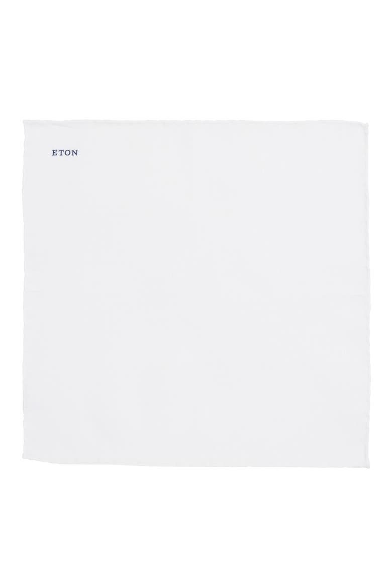 Solid Linen Pocket Square, Alternate, color, WHITE