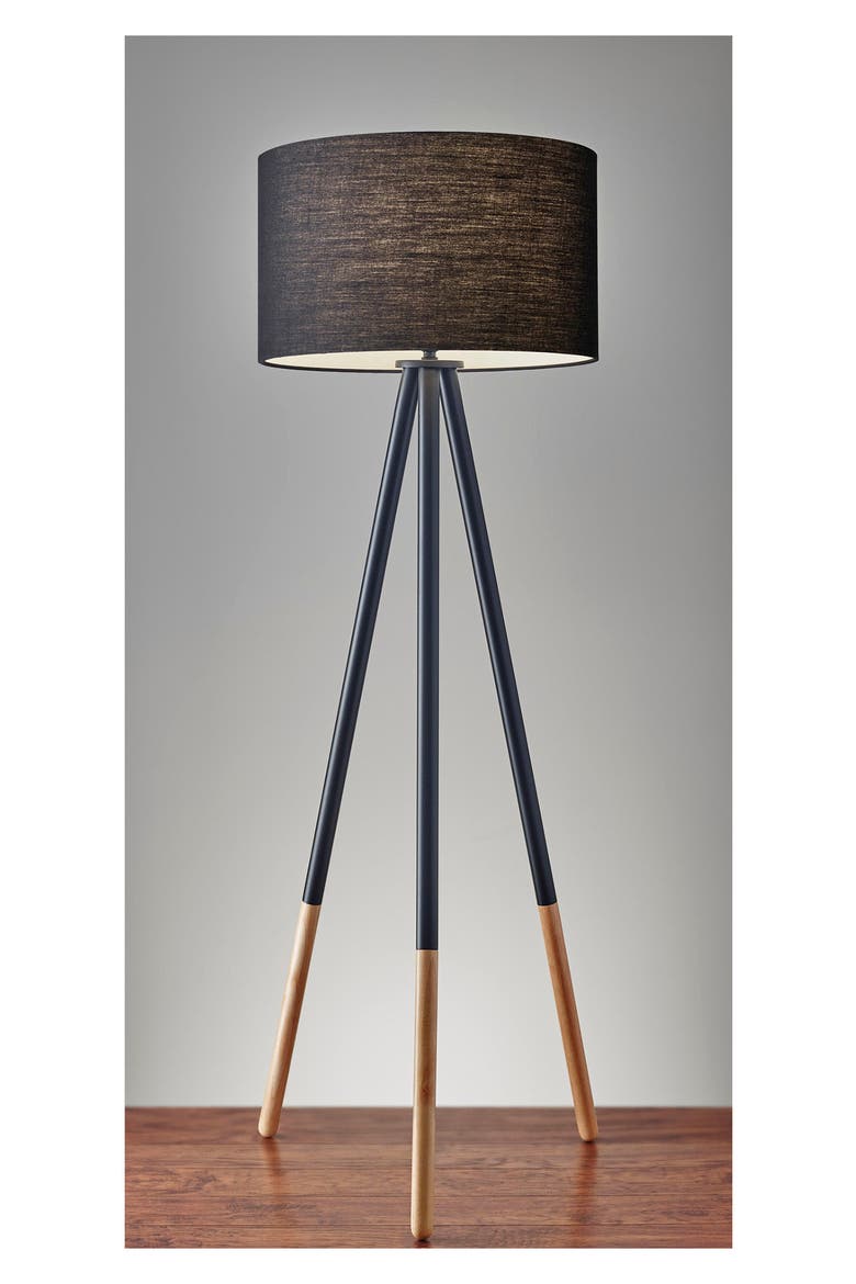 Louise Floor Lamp, Alternate, color, BLACK