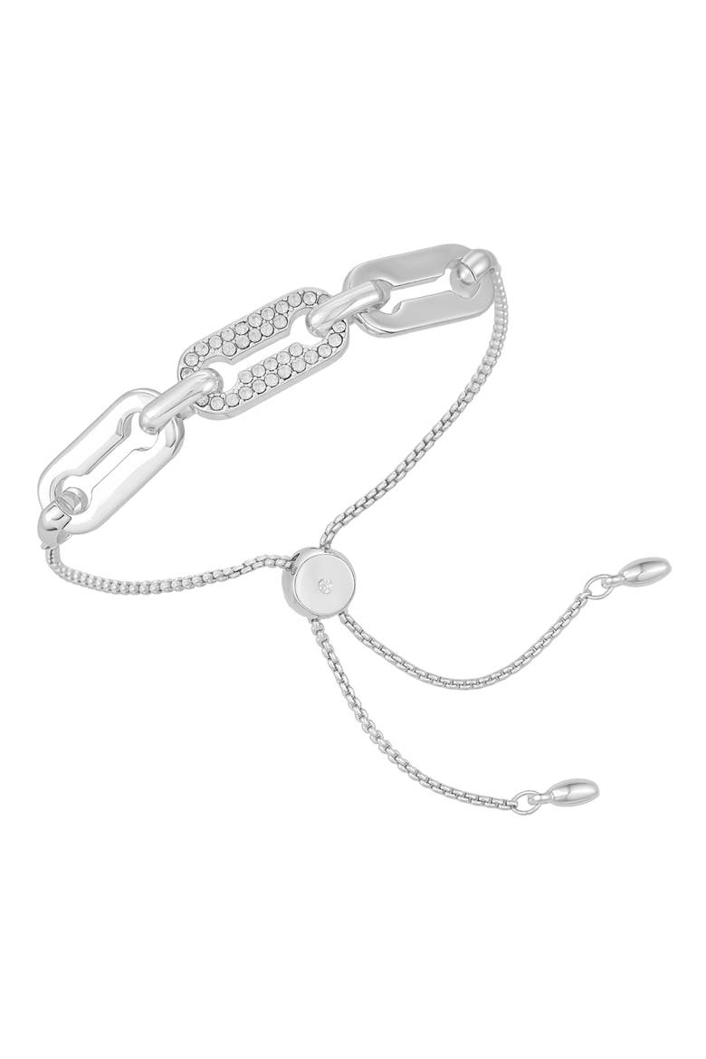 Crystal Chain Slider Bracelet, Alternate, color, SILVER TONE