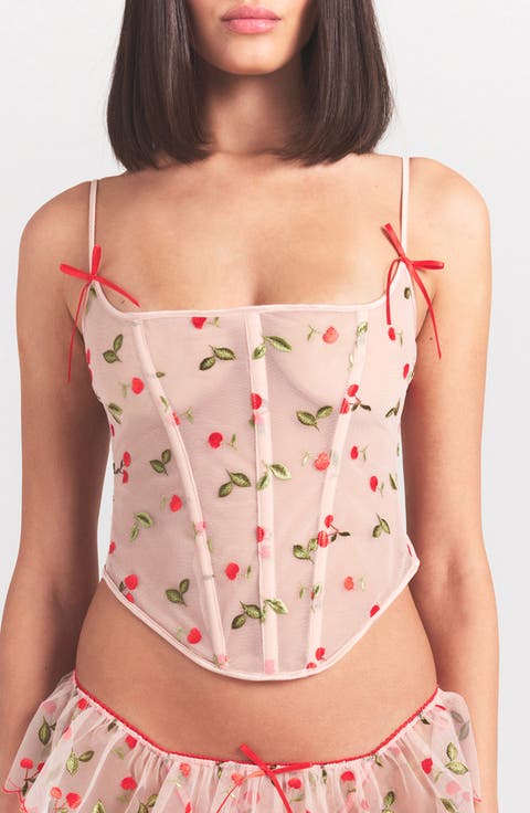 Embroidered Tulle Corset