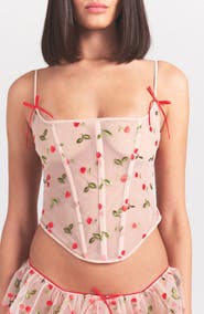 SKIMS Embroidered Tulle Corset