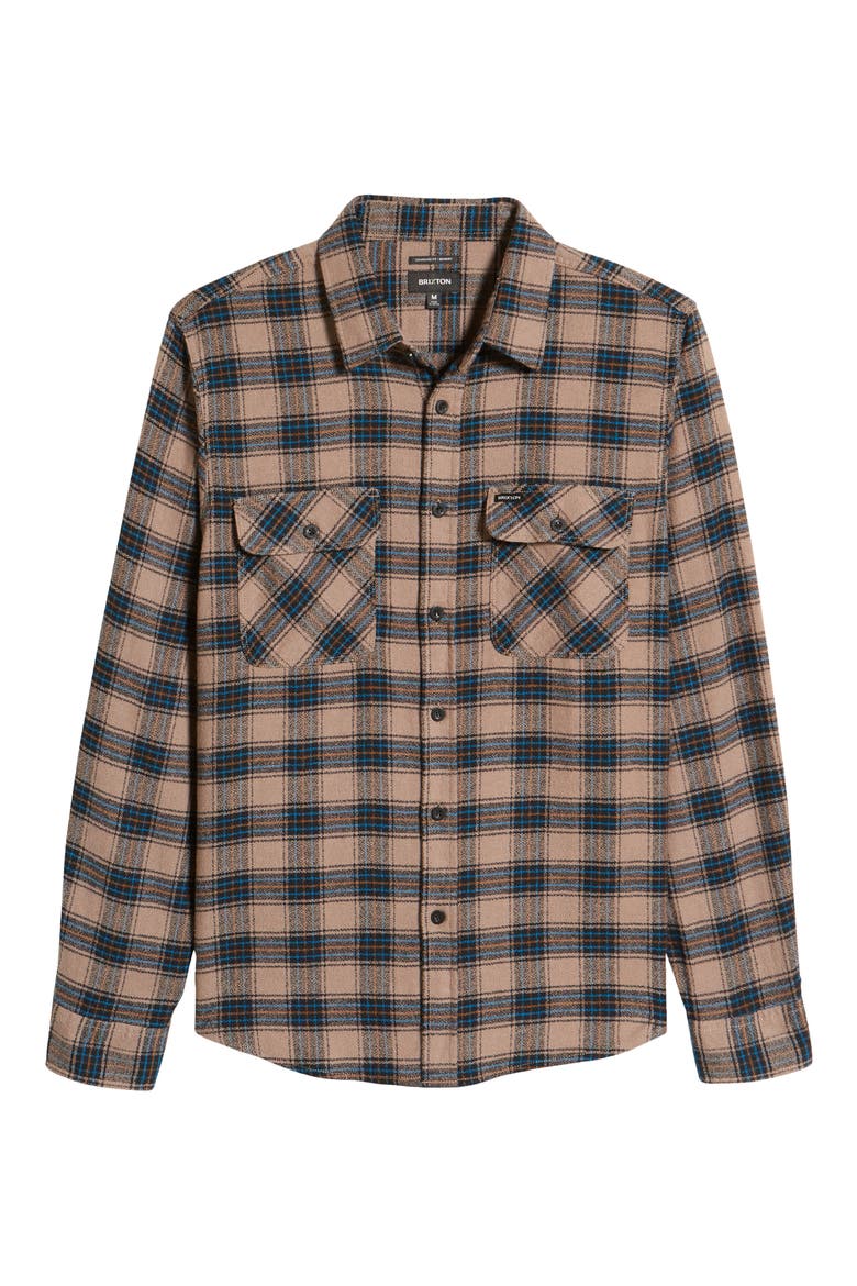 Bowery Plaid Flannel Button-Up Shirt, Alternate, color, PINK