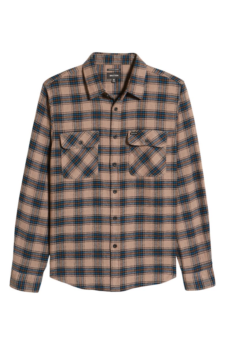 Brixton Bowery Plaid Flannel Button-Up Shirt, Alternate, color,