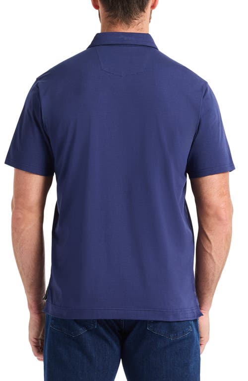 Robert Graham Furlan Solid Stretch Cotton Polo In Blue