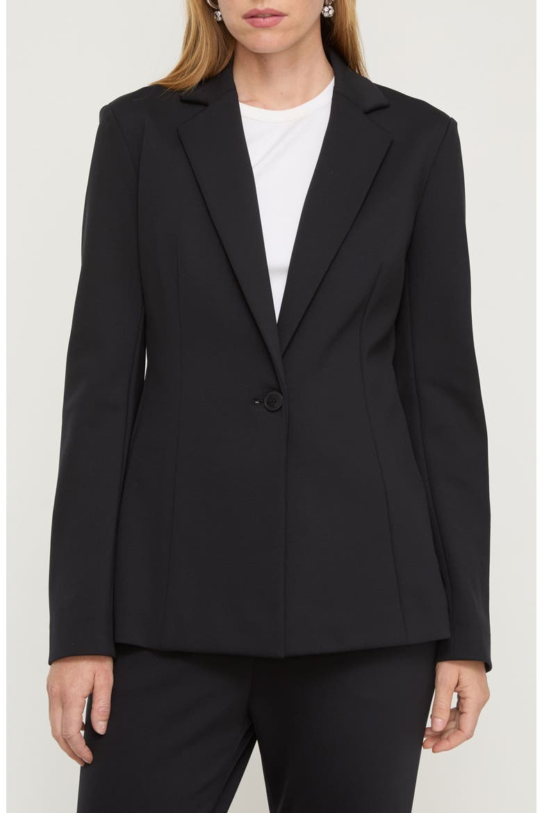Fitted Neoprene Blazer, Main, color, BLACK