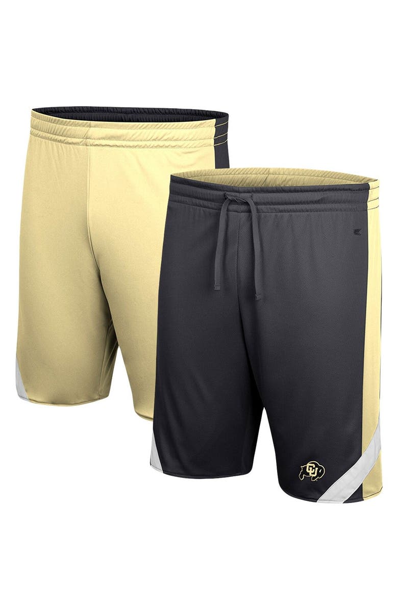 COLOSSEUM Men's Colosseum Black/Gold Colorado Buffaloes Am I Wrong Reversible Shorts, Main, color, 