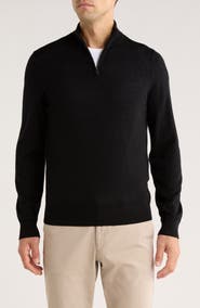 Nordstrom Washable Merino Wool Quarter Zip Sweater