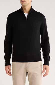 Nordstrom Washable Merino Wool Quarter Zip Sweater