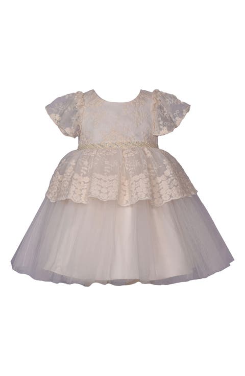 Embroidered Peplum Party Dress (Baby)