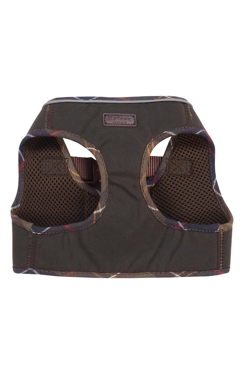 Barbour Wax Cotton Step-In Dog Harness, Main, color, Olive/Classic