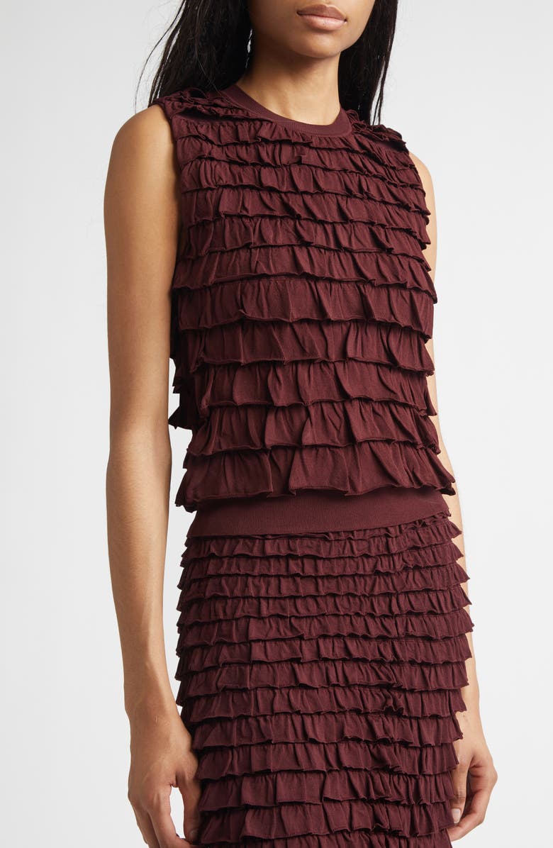 Ulla Johnson Lula Ruffle Tank, Alternate, color, Claret