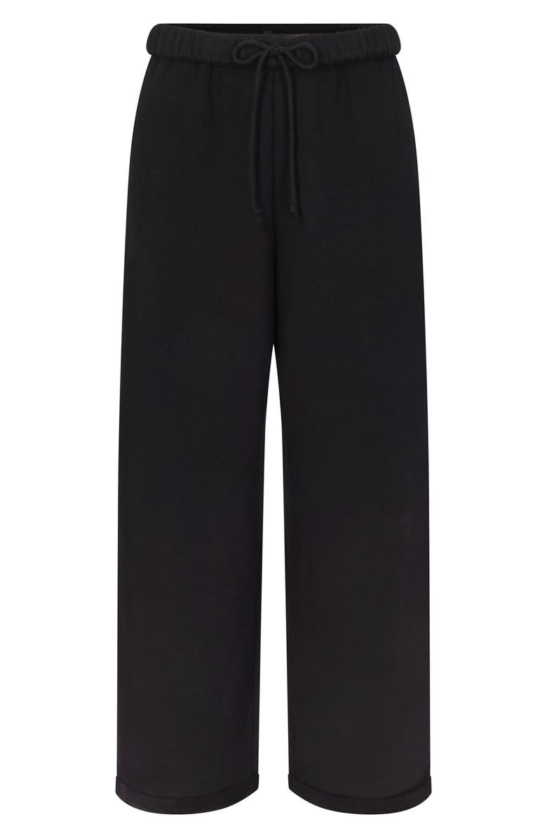 SKIMS Cotton Fleece Blend Classic Straight Leg Pants, Alternate, color, Onyx