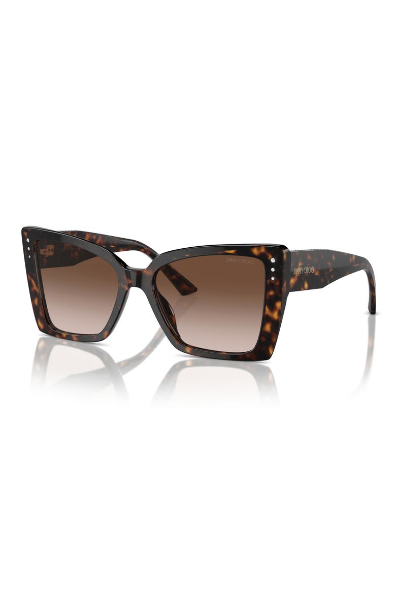 54mm Butterfly Sunglasses, Alternate, color, HAVANA / GRADIENT BROWN