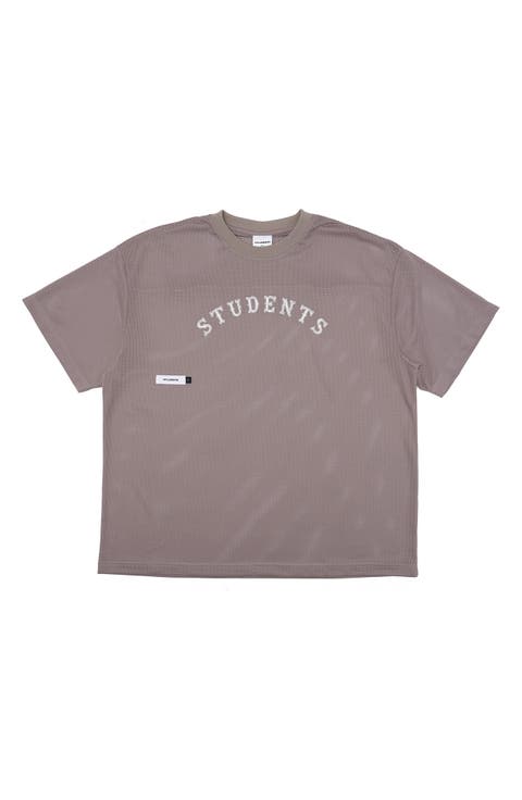 Bases Covered Oversize Logo Graphic Mesh T-Shirt