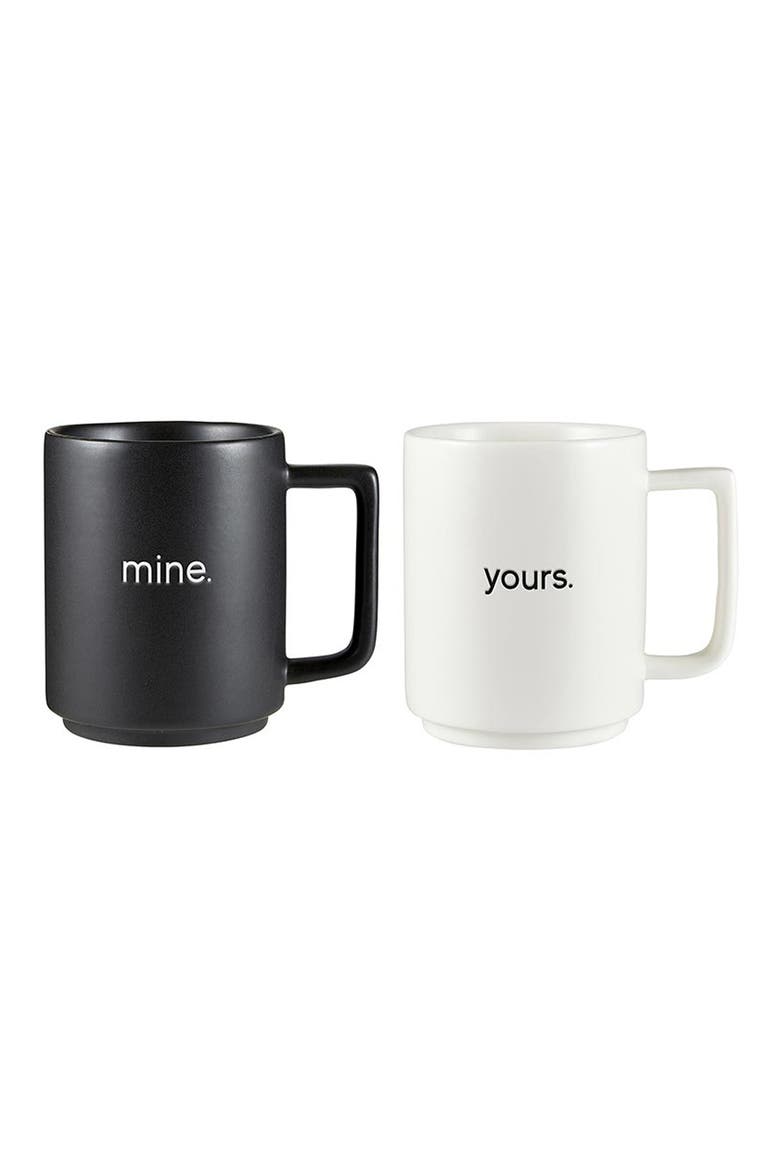 Yours & Mine Set of 2 Matte Mugs, Alternate, color, WHITE/ BLACK