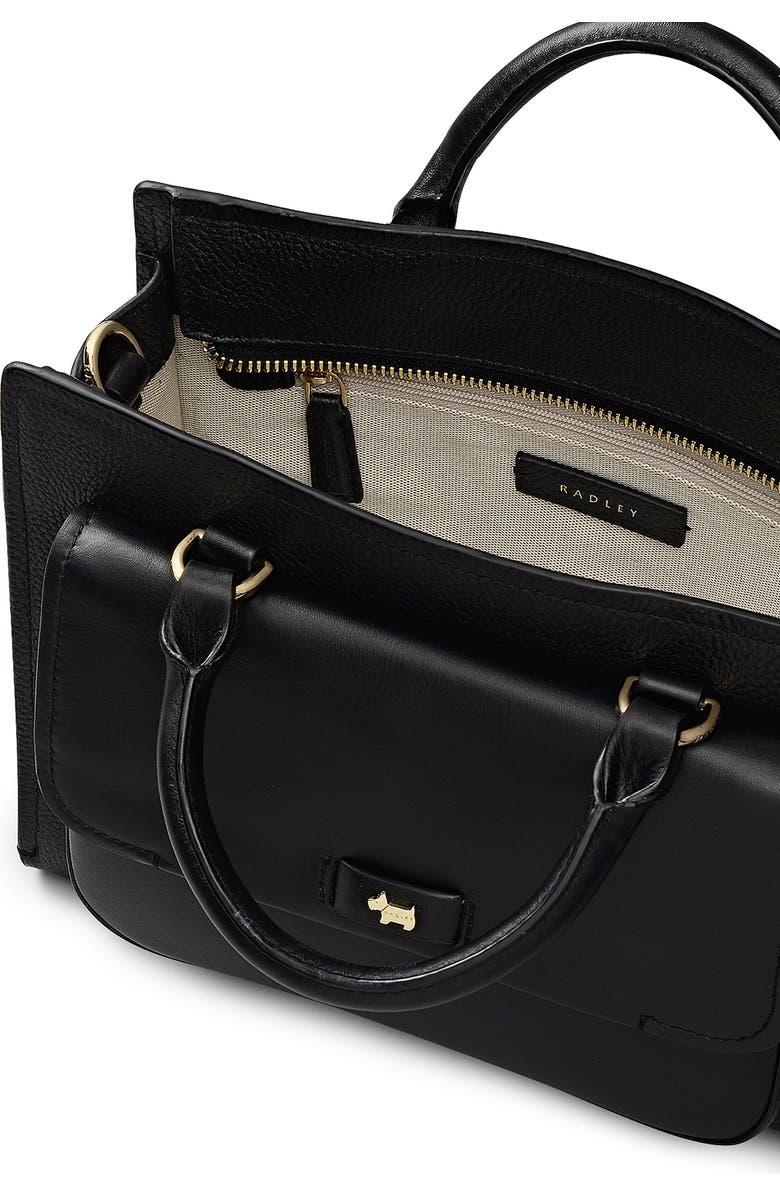 Radley Talbot Way Medium Zip Top Leather Satchel, Alternate, color, Black
