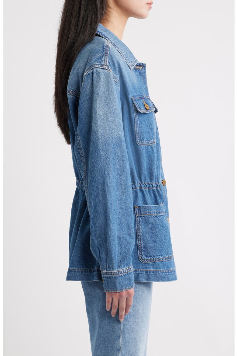 Clarke Cotton Blend Denim Button Front Jacket, Alternate, color, LA VERNE
