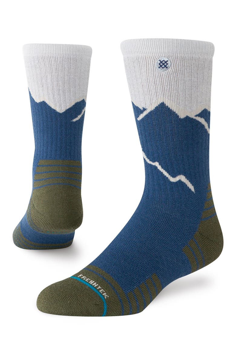 Peaking Hike Crew Socks, Alternate, color, NAVY