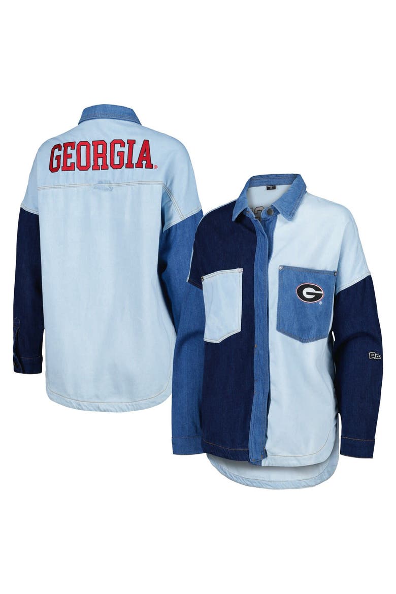 Women's Hype and Vice Denim Georgia Bulldogs Multi-Hit Hometown Full-Snap Jacket, Main, color, Denim