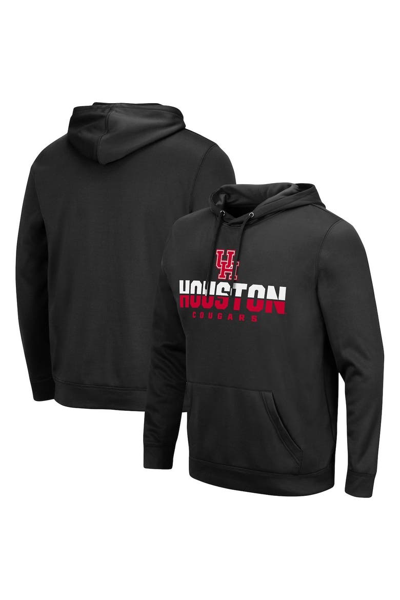 Men's Colosseum Black Houston Cougars Lantern Pullover Hoodie, Main, color, Black