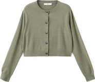 MANGO Crewneck Crop Cardigan