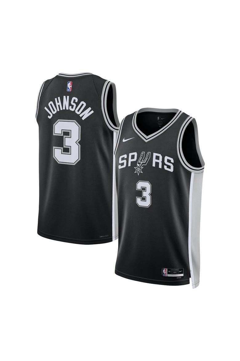 Unisex Nike Keldon Johnson Black San Antonio Spurs Swingman Jersey - Icon Edition, Main, color, Black