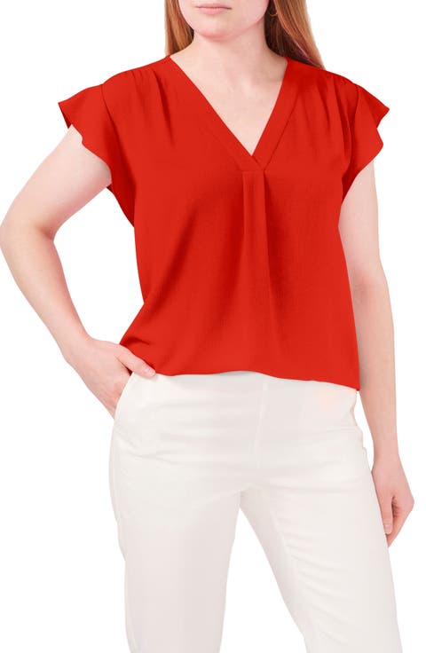 Print Flutter Sleeve Blouse