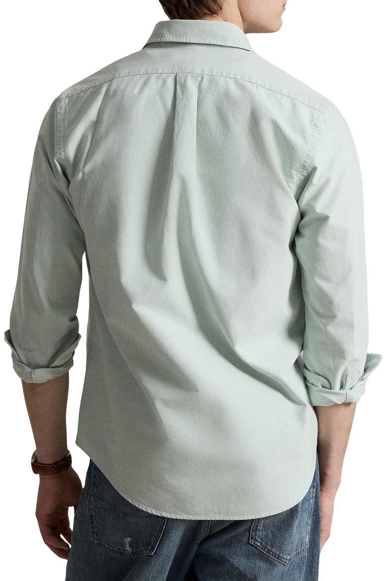 The Iconic Solid Cotton Button-Down Oxford Shirt, Alternate, color, FADED MINT